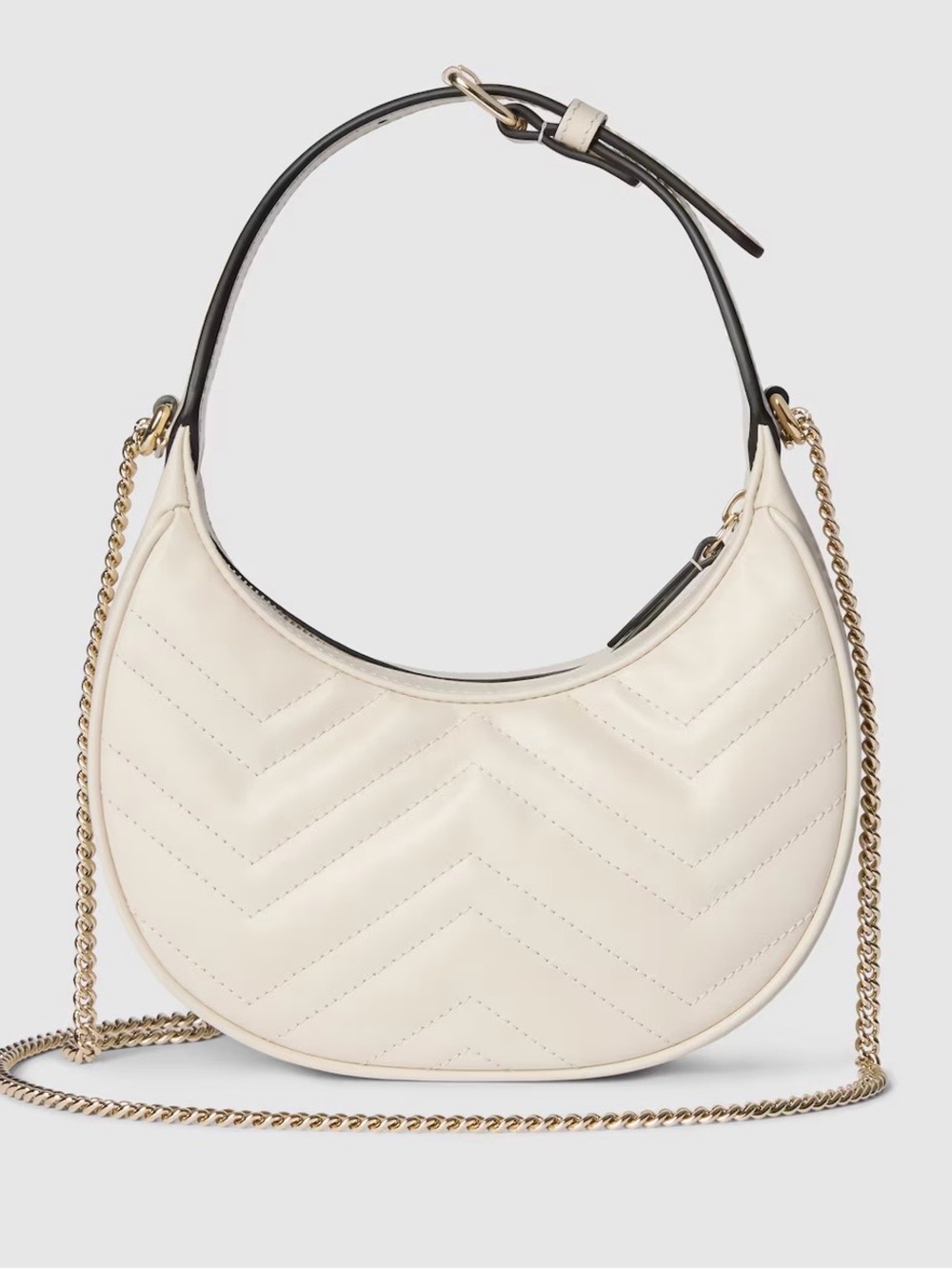 Gucci White Quilted GG Shoulder Bag with Gold Hardware - Picture 4 of 16